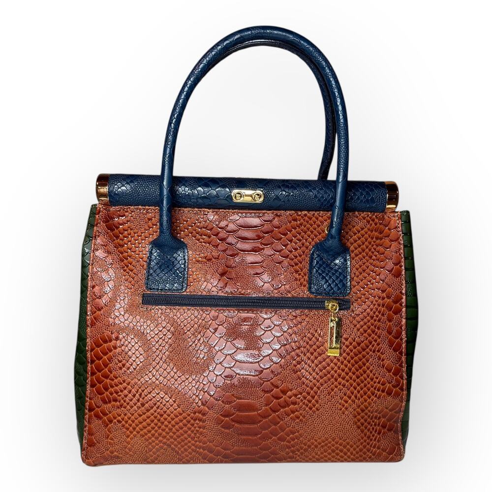 NWT Vintage Giada Pelle Italian Embossed Brown Leather Purse Bag Deadstock - Picture 7 of 12
